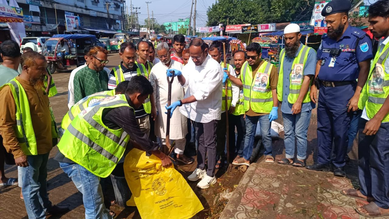 State Minister Tuku joins cleanup drive in Tangail