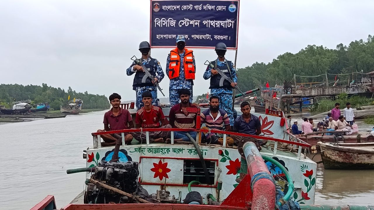 Coast Guard detains five, seizes dredger in sand raid Coast Guard