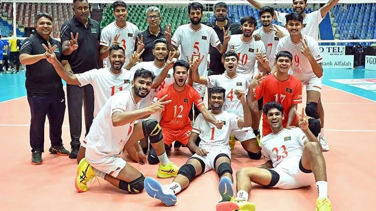 Bangladesh beat Kazakhstan in CAVA men’s volleyball championship bangladesh volleyball