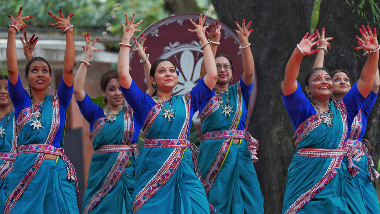 Ghonoghota 2 brings more than 300 dancers together during the monsoon dance festival at Dhaka University's Bakultala