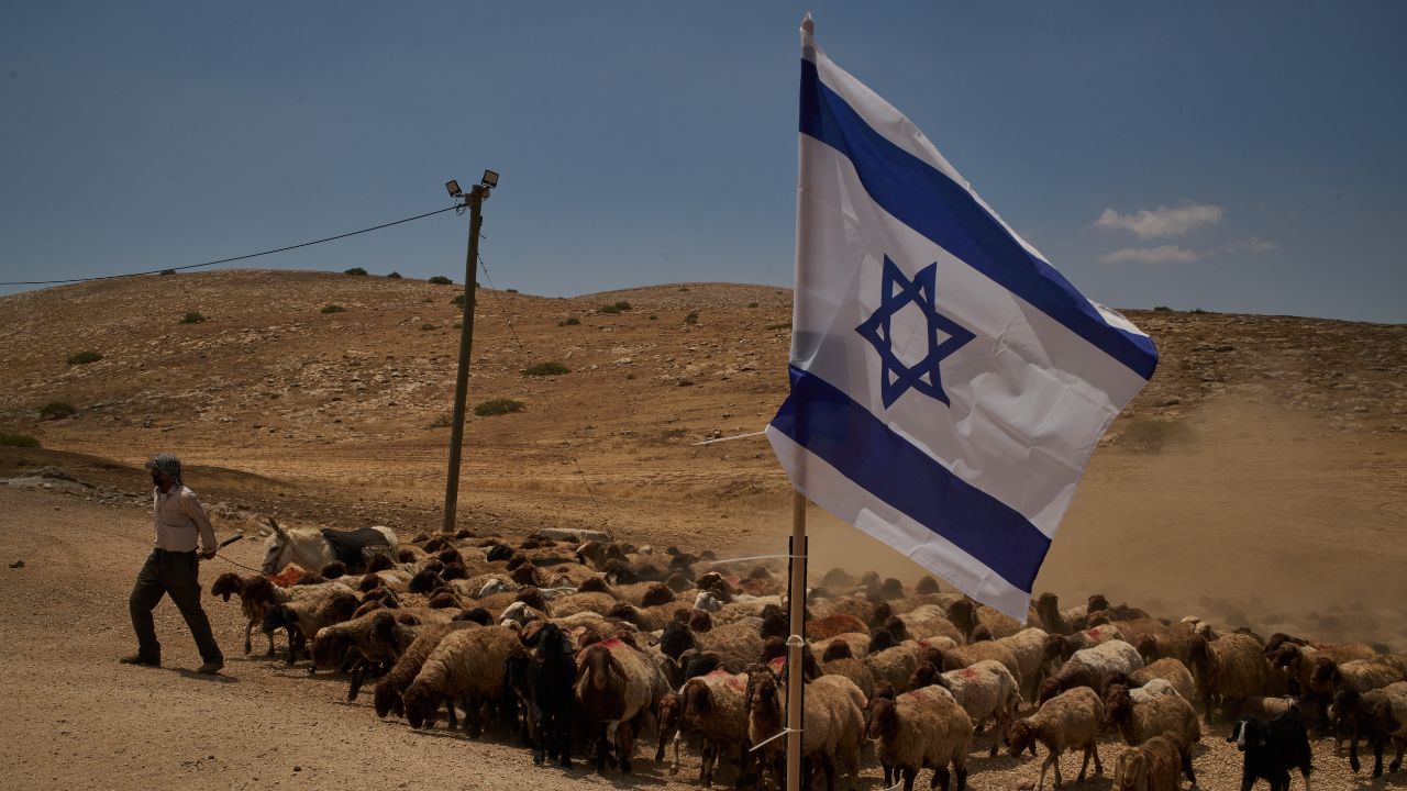 In the shadow of blue and white occupied West Bank