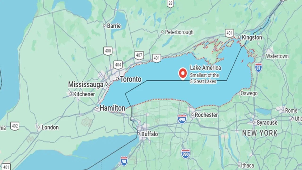 Google Maps shows Lake Ontario as ‘Lake America’ in US, not Canada