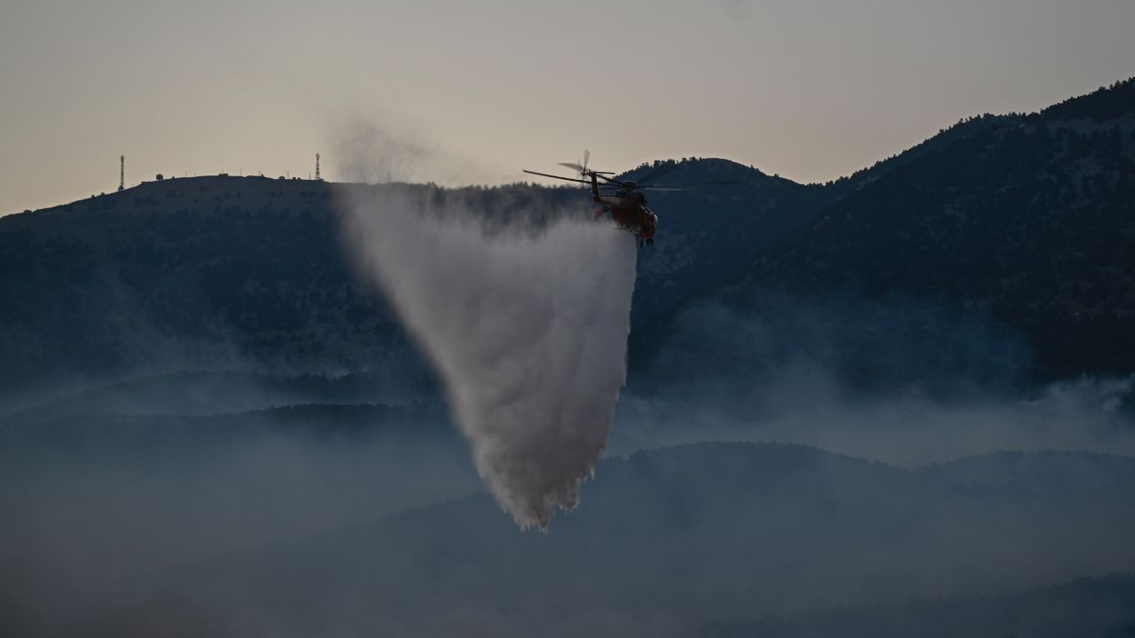 Greece wildfire helicopters collide