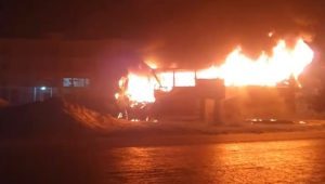 Seized bus catches fire near Faridpur’s highway police station