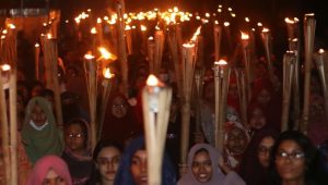 CUET students hold torchlit protest for reinstatement of Ex-VC Sayem