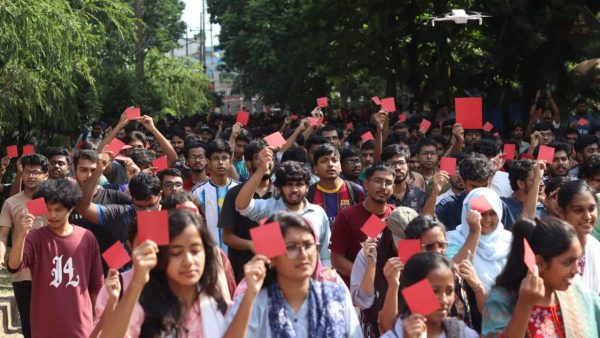 Cuet students show new VC ‘red card’ protests enters 5th day