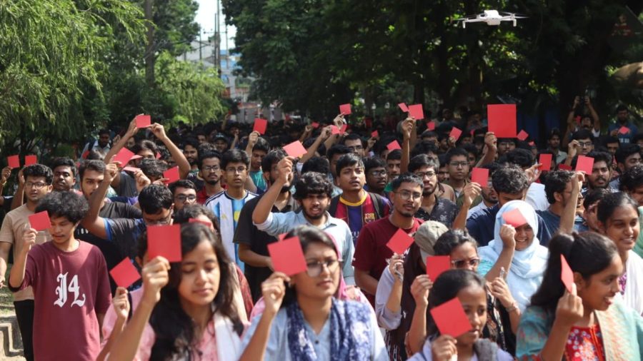 Cuet students show new VC ‘red card’ protests enters 5th day