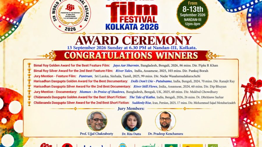 Jaya Aar Sharmin Wins Best Feature Film Award at 5th World Film Festival Kolkata
