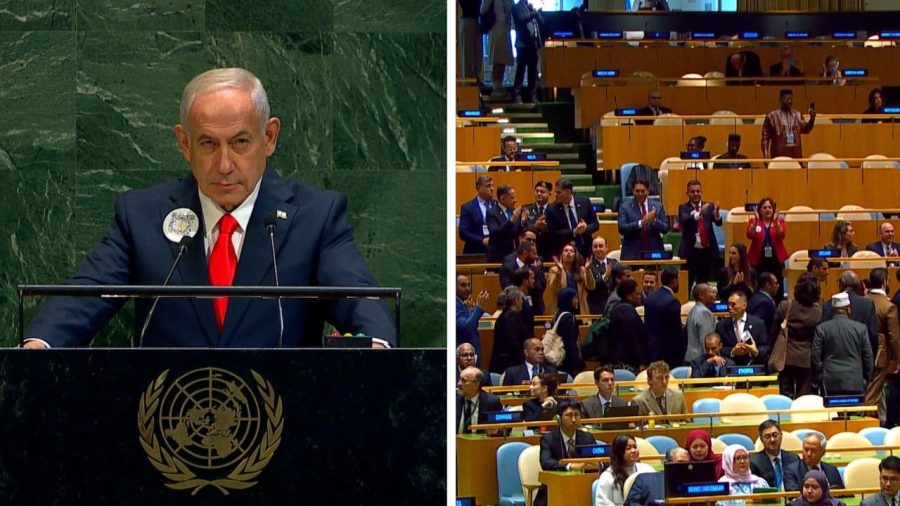Netanyahu defends Iran strike as delegates walk out of UN speech