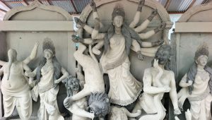 Sirajganj artisans race to shape Durga idols