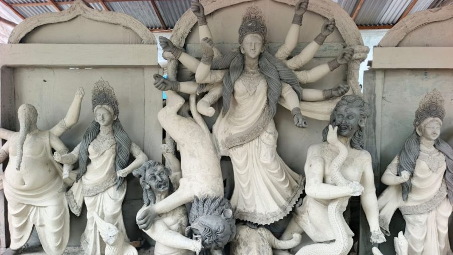 Sirajganj artisans race to shape Durga idols