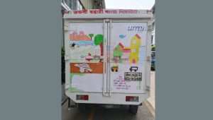 Urmi Group puts children’s drawings on lorries for road safety