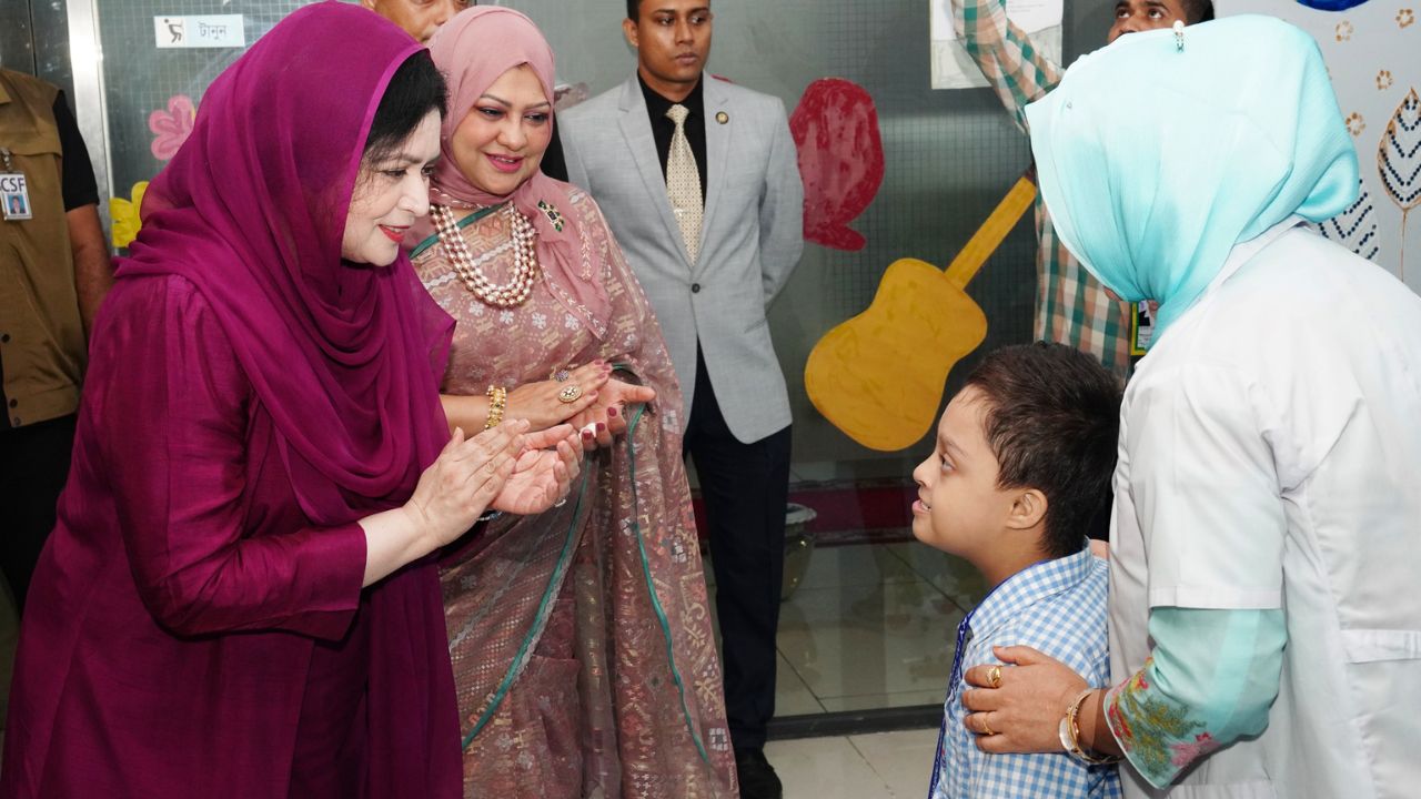 Zubaida visits BAF-run Blue Sky School for special children
