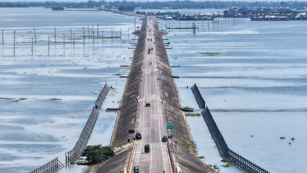 Haor road in Bangladesh