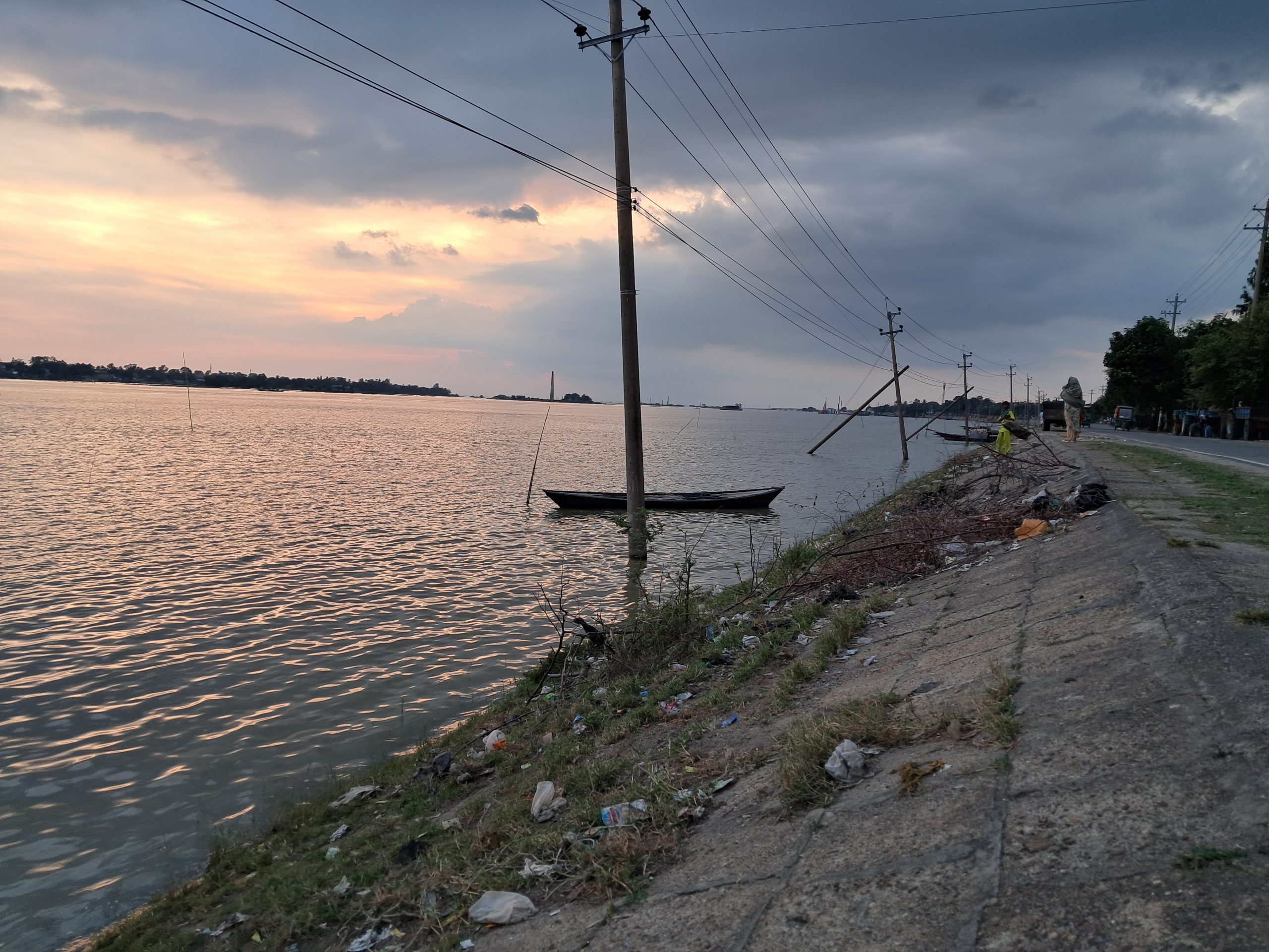 Haor road in Bangladesh