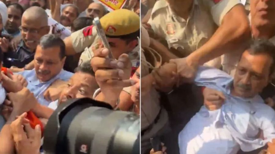 Arvind Kejriwal detained during Delhi protest