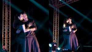 Dev kisses Subhashree on stage during ‘Desu 7’ promotion