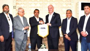 FIFA president meets BFF officials during Dhaka stopover