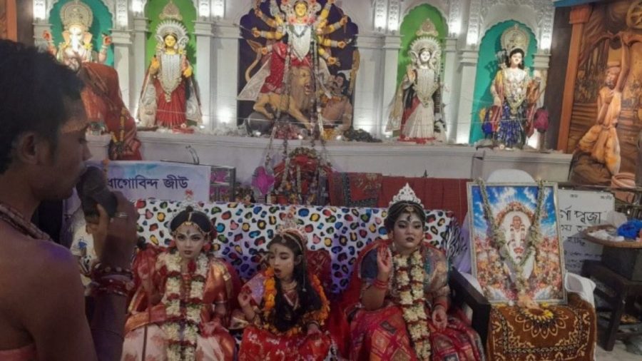 Divine innocence: Chattogram celebrates Kumari Puja with three young girls