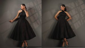 Mehazabien Chowdhury channels 1950s glamour in black dress