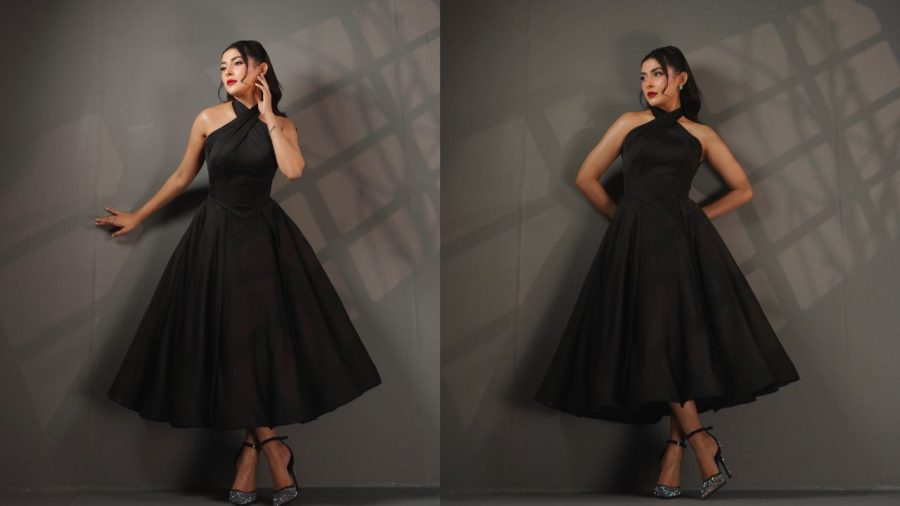 Mehazabien Chowdhury channels 1950s glamour in black dress