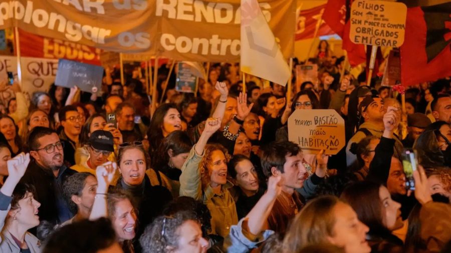 Housing crisis: Thousands rally outside Portugal parliament
