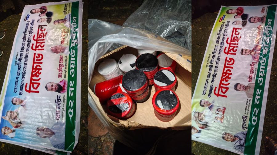 Crude bombs, banners recovered near BCL leader’s house in Tongi