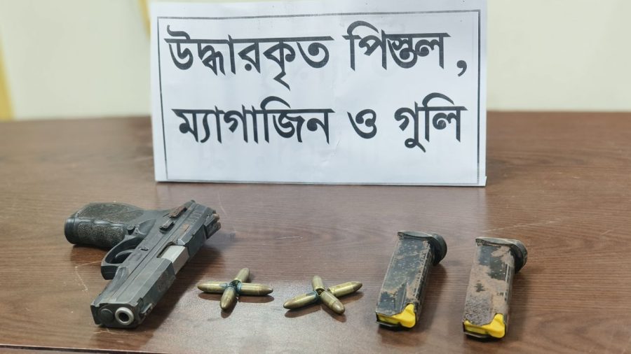 Looted pistol, ammunition recovered from Ctg abandoned building