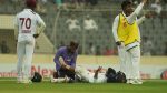 Bad light stops play after Hridoy retires hurt with cramps