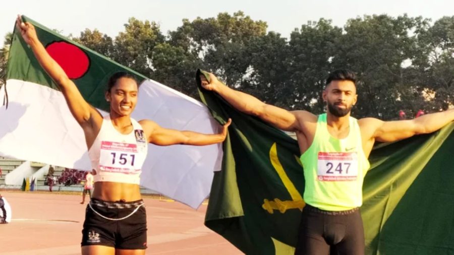 Imranur Rahman and Shirin Akter retain 100m titles
