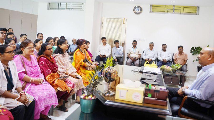 Milestone College principal exchanges Durga Puja greetings