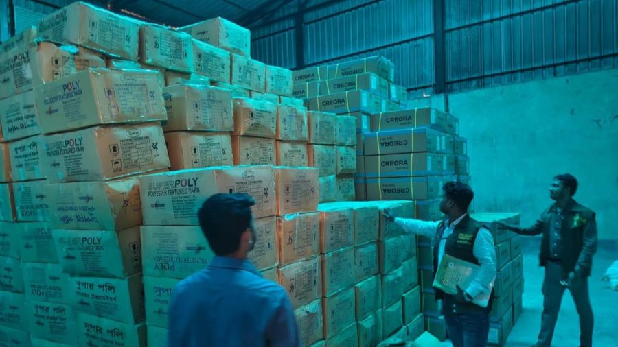 87 tonnes of yarn without tax invoice seized in Narayanganj